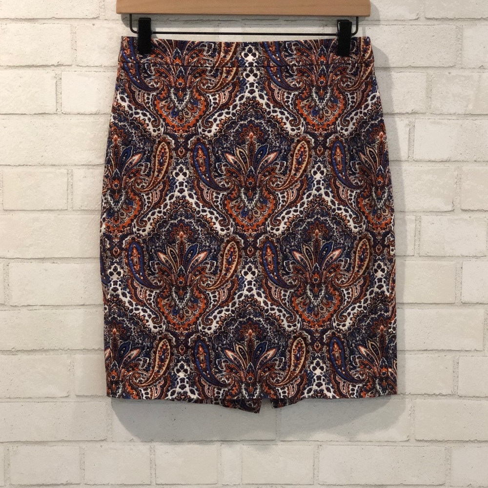 J. Crew | The Pencil Skirt ‘Cotton Paisley’